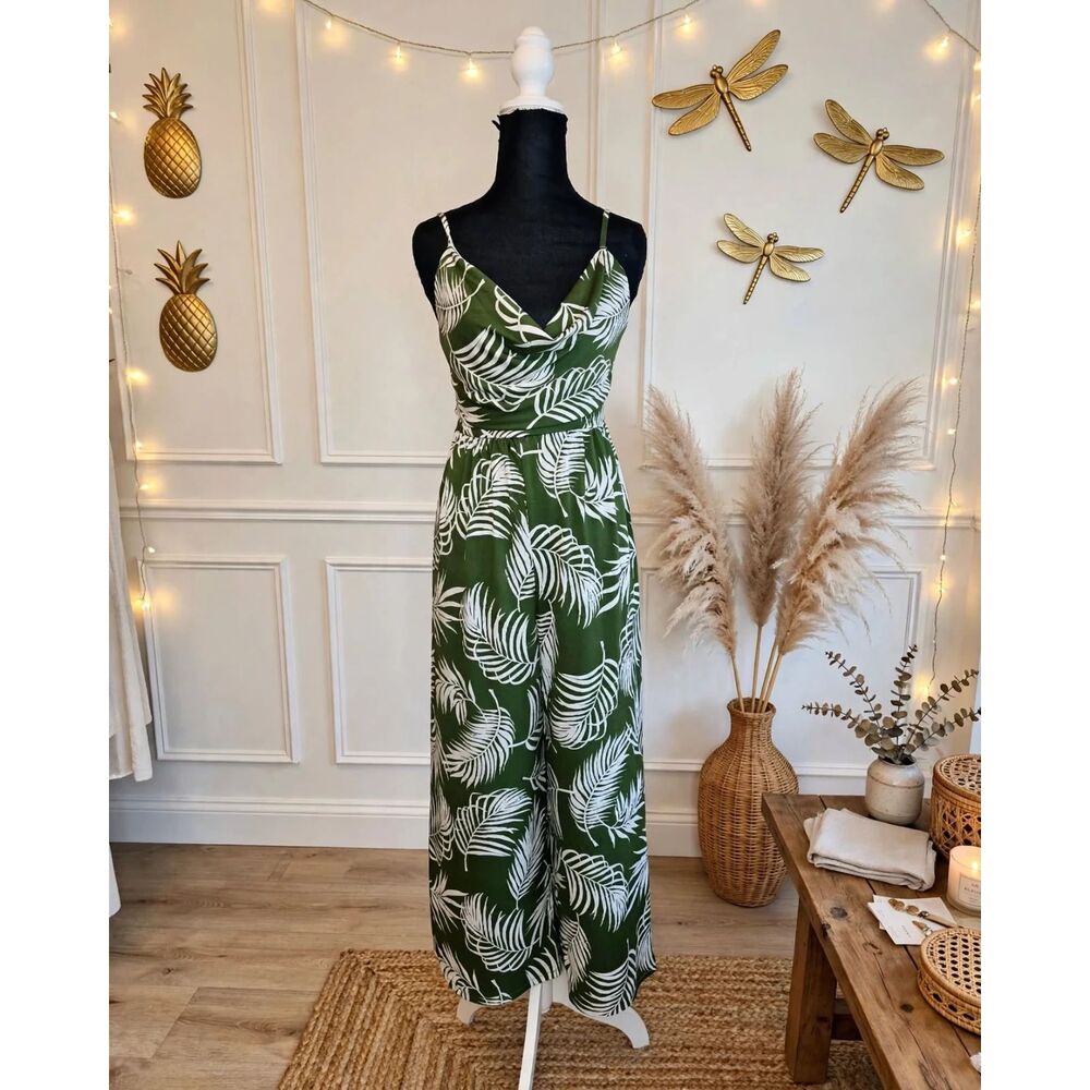 Green & White Jumpsuit